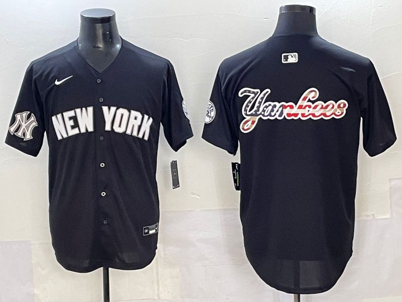 Men 2025 New York Yankees Blank Black Nike MLB Jersey style 0010